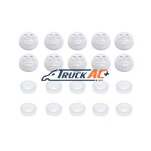 Chrome Plastic Skull Snap-On Cap For #10 And #12 Screws (10-Pack) - United Pacific 70196