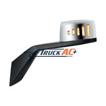 Hood Mirror Assembly W/LED Lights On Mirror Cover & Glass For 2018-2024 Volvo VNL - Driver - United Pacific 42250