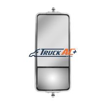 7" X 16" 430 Stainless Steel West Coast Style Mirror With Convex Lower Mirror - Heated - United Pacific 60027
