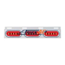 Stainless Top Mud Flap Bracket With 3X 22 LED 6" Oval GloLight & Visors - Red LED/Clear Lens (Each) - United Pacific 63817