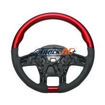 18" YourGrip Leather & Wood Candy Color Steering Wheel For 2012-2021 PB 579&2013-2021 KW T680-Candy Red - United Pacific 88350