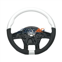 18" YourGrip Leather & Wood Candy Color Steering Wheel For 2012-2021 PB 579&2013-2021 KW T680-Pearl White - United Pacific 88352