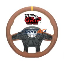 18" YourGrip GT PRO Leather Steering Wheel For 2012-2021 Peterbilt 579 & 2013-2021 Kenworth T680-Brown - United Pacific 88372