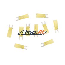 12-10 AWG #8 Stud CS Heat Shrink Spade Terminal - Yellow (10-Pack) - United Pacific 98196