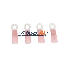 8 AWG 1/4" Stud CS Heat Shrink Ring Terminal - Pink (4-Pack) - United Pacific 98202