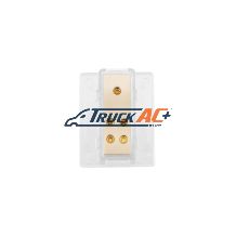 Gold Distribution Block with (1) 4 AWG input and (4) 8 AWG outputs, Rectangular Shape 1 Pc. - United Pacific 98438