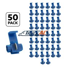 18-14 AWG Blue Snap Lock Tap Splice Connector (50 pcs/Bag) - United Pacific 40108P50