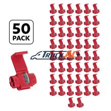 22-18 AWG Red Snap Lock Tap Splice Connector (50 pcs/Bag) - United Pacific 40109P50