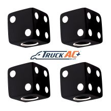 Black Dice Valve Caps With White Dots (Set of 4) - United Pacific 70007