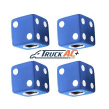 Blue Dice Valve Caps With White Dots (Set of 4) - United Pacific 70008