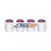 Chrome Round Valve Caps With Purple Crystal (4-Pack) - United Pacific 70057