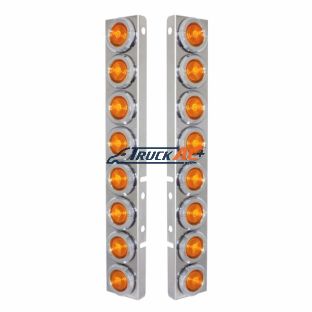 Stainless Front Air Cleaner Bracket With 16X 2" Flat Lights & Bezels For Peterbilt - United Pacific 30776