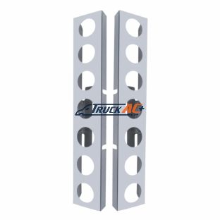 Kenworth Stainless Front Air Cleaner Bracket Only - 14 Light Cutouts (Pair) - United Pacific 31465