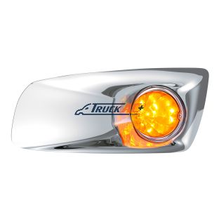 Fog Light Cover With 17 LED Watermelon Light For 2007-17 KW T660 (Driver) - Amber LED/ Amber Lens - United Pacific 42700