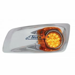 Fog Light Cover With 17 Amber LED Clear Style Reflector Light For 2007-17 KW T660- Driver -Amber Lens - United Pacific 42702