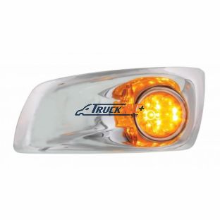 Fog Light Cover With 17 Amber LED Dual Func. Watermelon Light For 2007-17 KW T660- Driver -Amber Lens - United Pacific 42706