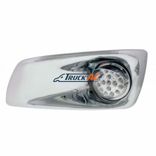 Fog Light Cover With Amber LED Clear Style Reflector Light & Visor For 2007-17 KW T660- Driver -Clear Lens - United Pacific 42713