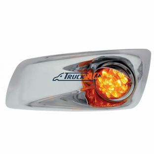 Fog Light Cover With Amber LED Reflector Watermelon Light & Visor For 2007-17 KW T660- Driver -Amber Lens - United Pacific 42714