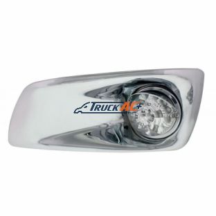 Fog Light Cover With Amber LED Reflector Watermelon Light & Visor For 2007-17 KW T660- Driver -Clear Lens - United Pacific 42715