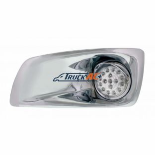 Fog Light Cover With Amber LED Hi/Lo Clear Style Reflector Light & Visor For 2007-17 KW T660- Driver -Clear Lens - United Pacific 42719