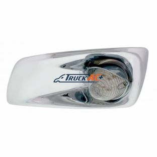 Fog Light Cover With 19 LED Beehive Light & Visor For 2007-17 KW T660 (Driver) - Amber LED/ Clear Lens - United Pacific 42729