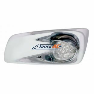 Fog Light Cover With 19 LED Reflector Light & Visor For 2007-17 KW T660 (Driver) - Amber LED/ Clear Lens - United Pacific 42731