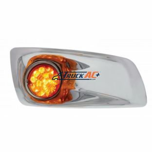 Fog Light Cover With 17 Amber LED Reflector Watermelon Lights For 2007-17 KW T660- Passenger -Amber Lens - United Pacific 42736