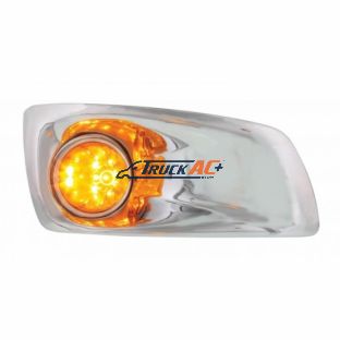 Fog Light Cover With 17 Amber LED Hi/Lo Watermelon Light For 2007-17 KW T660- Passenger -Amber Lens - United Pacific 42738