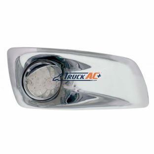 Fog Light Cover With Amber LED Watermelon Light & Visor For 2007-17 KW T660- Passenger -Clear Lens - United Pacific 42743
