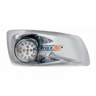 Fog Light Cover With 17 Amber LED Hi/Lo Reflector Light & Visor For 2007-17 KW T660- Passenger-Clear Lens - United Pacific 42751