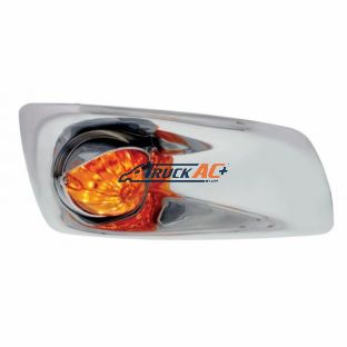 Fog Light Cover With 19 LED Watermelon Light & Visor For 2007-17 KW T660 (Passenger) - Amber LED/ Amber Lens - United Pacific 42758