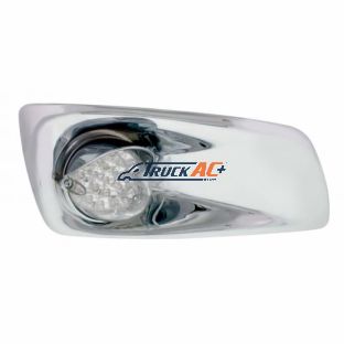 Fog Light Cover With 19 LED Reflector Light & Visor For 2007-17 KW T660 (Passenger) - Amber LED/ Clear Lens - United Pacific 42763
