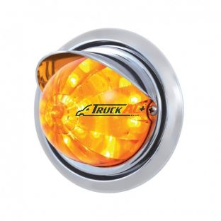 Front Bumper Light With 17 Amber LED Dual Function Watermelon Light & Visor For FL Columbia - Amber Lens - United Pacific 39150