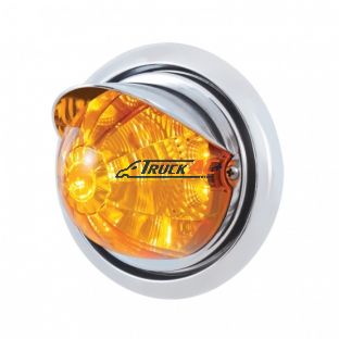 Front Bumper Light With 17 Amber LED Reflector Watermelon Light & Visor For Freightliner Columbia - Amber Lens - United Pacific 39158