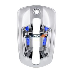 6 LED Chrome Door Handle Cover For 2018-2025 Freightliner Cascadia - Passenger, Blue LED - United Pacific 42537
