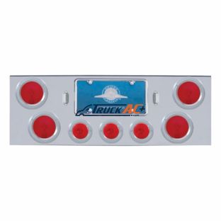 Chrome Rear Center Panel With Four 4" Lights & Three 2-1/2" Lights & Bezels - United Pacific 21614