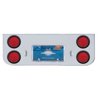 Chrome Rear Center Panel With Four 4" Lights & Grommets - United Pacific 30209
