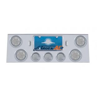 SS Rear Center Panel With 4X 7 LED 4" Reflector Light & 3X 13 LED 2-1/2" Light & Visor -Red LED/Clear Lens - United Pacific 34563