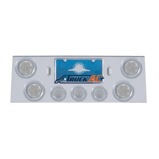 SS Rear Center Panel With 4X 7 LED 4" Reflector Lights & 3X 13 LED 2-1/2" Lights -Red LED/Clear Lens - United Pacific 34663