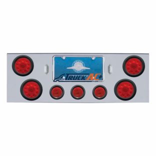 CR Rear Center Panel With 4X 10 LED 4" Lights & 3X 13 LED 2-1/2" Lights -Red LED & Lens - United Pacific 34708
