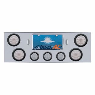 CR Rear Center Panel With 4X 10 LED 4" Lights & 3X 13 LED 2-1/2" Lights -Red LED/Clear Lens - United Pacific 34710