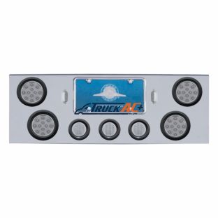 CR Rear Center Panel With 4X 12 LED 4" Reflector Lights & 3X 13 LED 2-1/2" Lights -Red LED/Clear Lens - United Pacific 34714