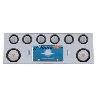 SS Rear Center Panel With 2X 10 LED 4" Lights & 6X 13 LED 2-1/2" Lights -Red LED/Clear Lens - United Pacific 35258