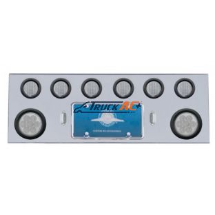 SS Rear Center Panel With 2X 7 LED 4" Reflector Lights & 6X 13 LED 2-1/2" Lights -Red LED/Clear Lens - United Pacific 35260