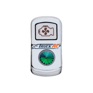 "Engine Fan" Rocker Switch Cover With Green Crystal - United Pacific 45085