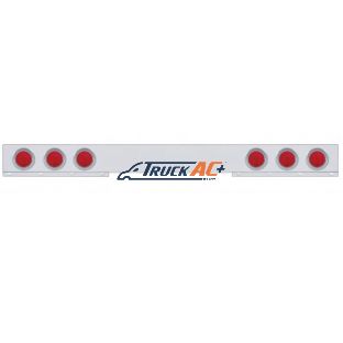 Chrome 1 Piece Rear Light Bar With Six 4" Lights & Visors - United Pacific 30224