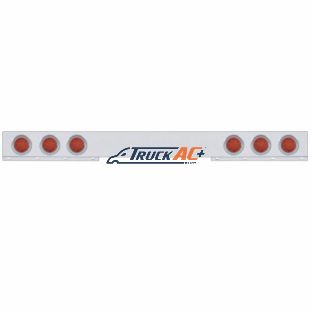 Stainless 1 Piece Rear Light Bar With 6X 12 LED 4" Reflector Lights & Visors - Red LED/Red Lens - United Pacific 61419