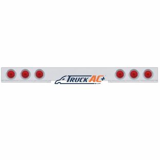 Stainless 1 Piece Rear Light Bar With 6X 10 LED 4" Lights & Visors - Red LED/Red Lens - United Pacific 61421