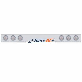 Stainless 1 Piece Rear Light Bar With 6X 10 LED 4" Lights & Visors - Red LED/Clear Lens - United Pacific 61422