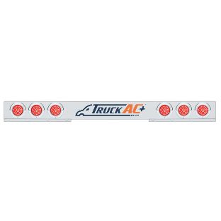 Stainless 1 Piece Rear Light Bar With 6X 36 LED 4" Lights & Visors - Red LED/Red Lens - United Pacific 61649
